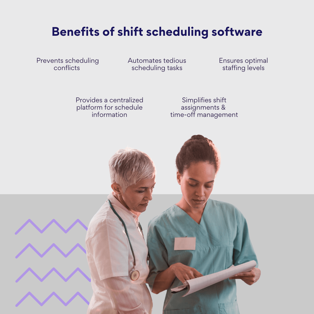 Pic. 1. Benefits of shift scheduling software