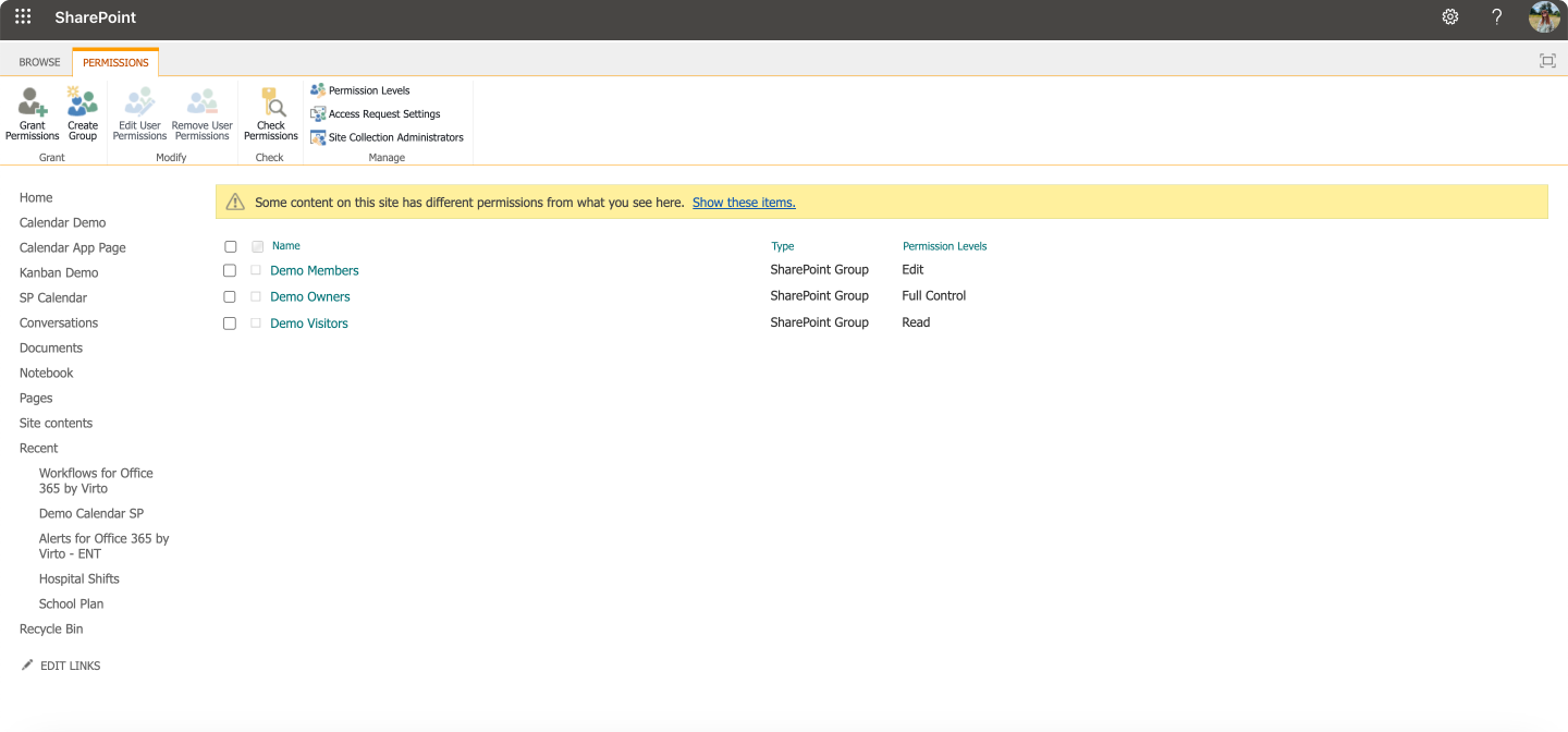 Pic. 6. Checking the “Advanced permissions settings”. 