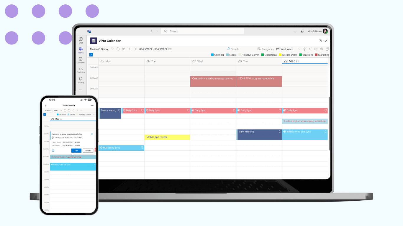 Virto Calendar App for SharePoint Online and Microsoft Teams