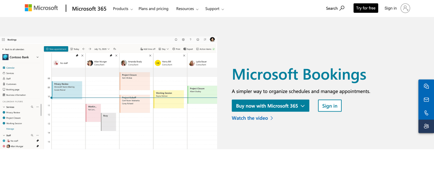 Pic. 5. Microsoft Bookings.