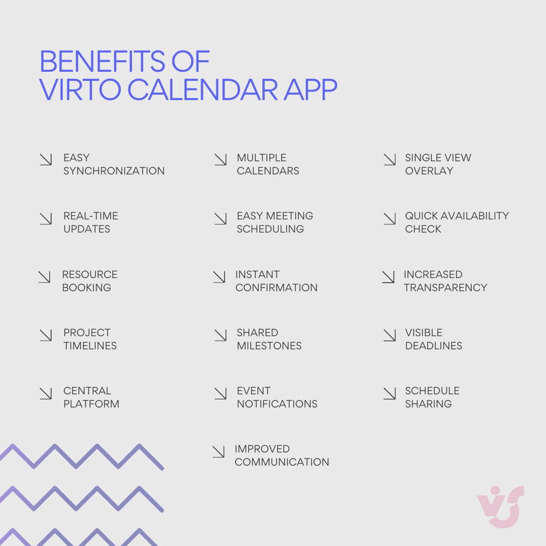 Virto Calendar benefits for cross team communication & collaboration.