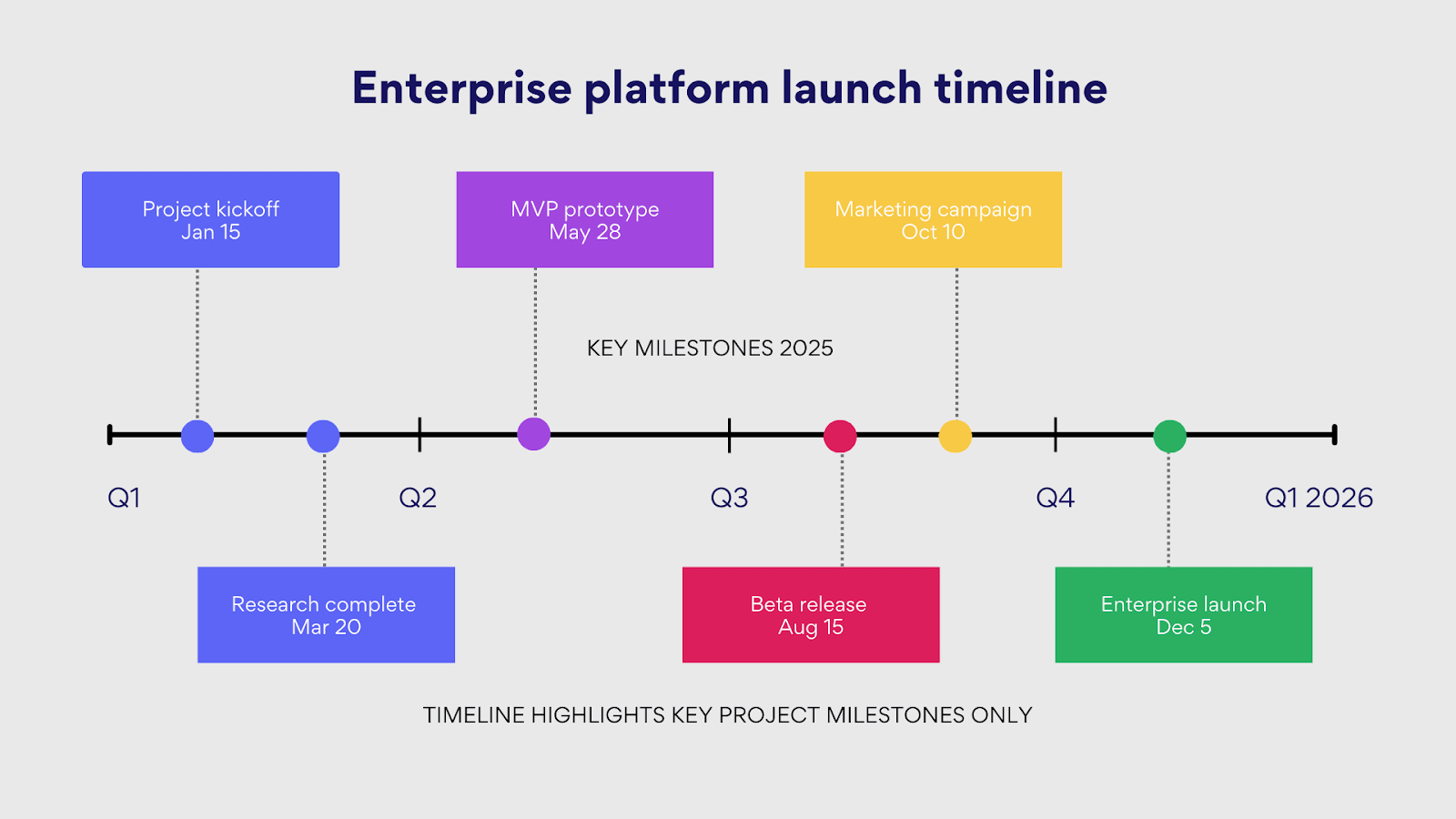 Pic. 3. Sample enterprise platform launch timeline.