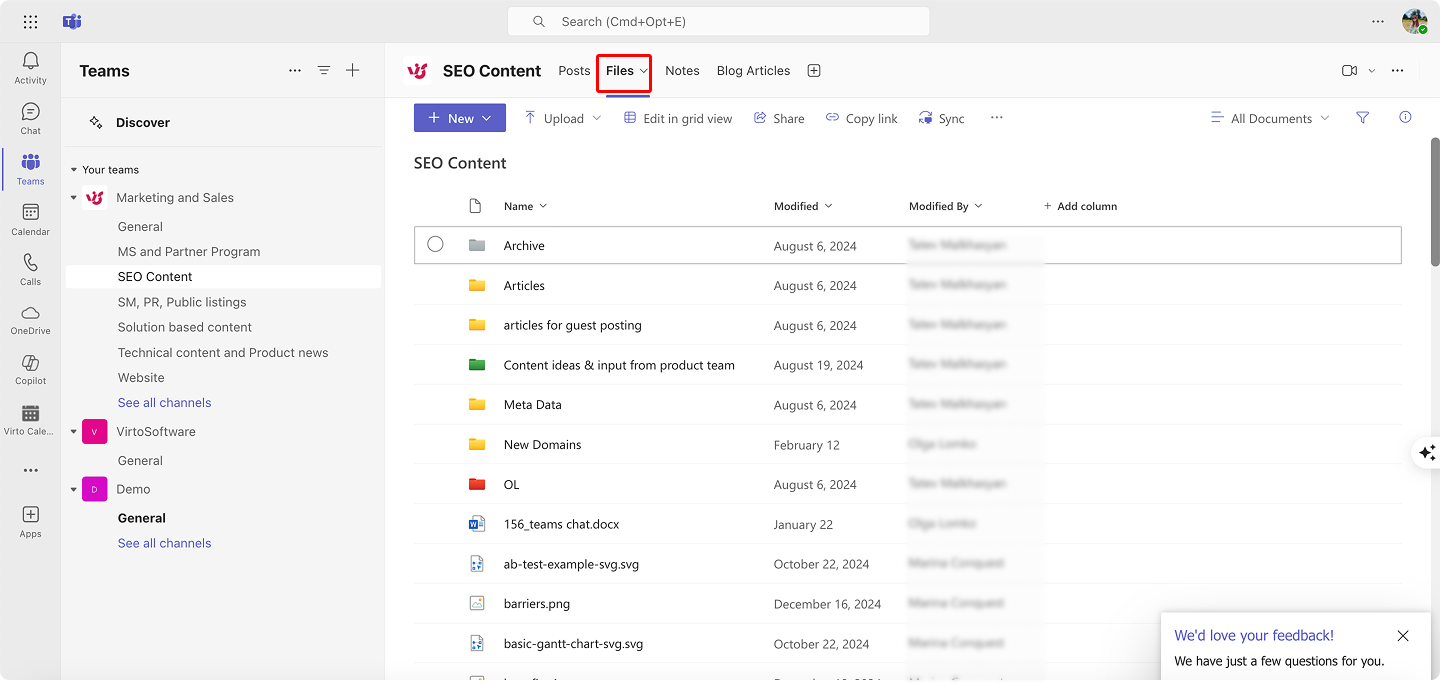 Pic. 17. Selecting Files within a channel.